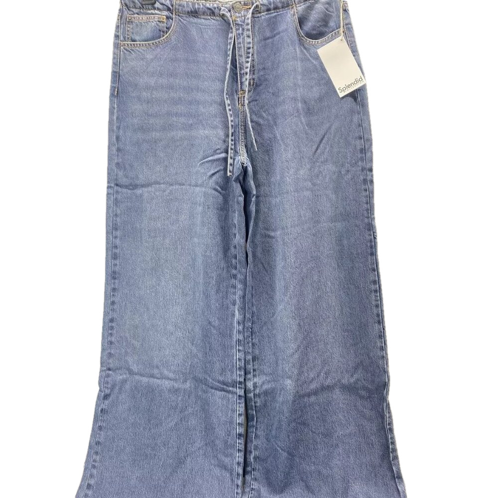 NEW SPLENDID Womens Lounge Denim Soft Pants Size L Indigo Blue